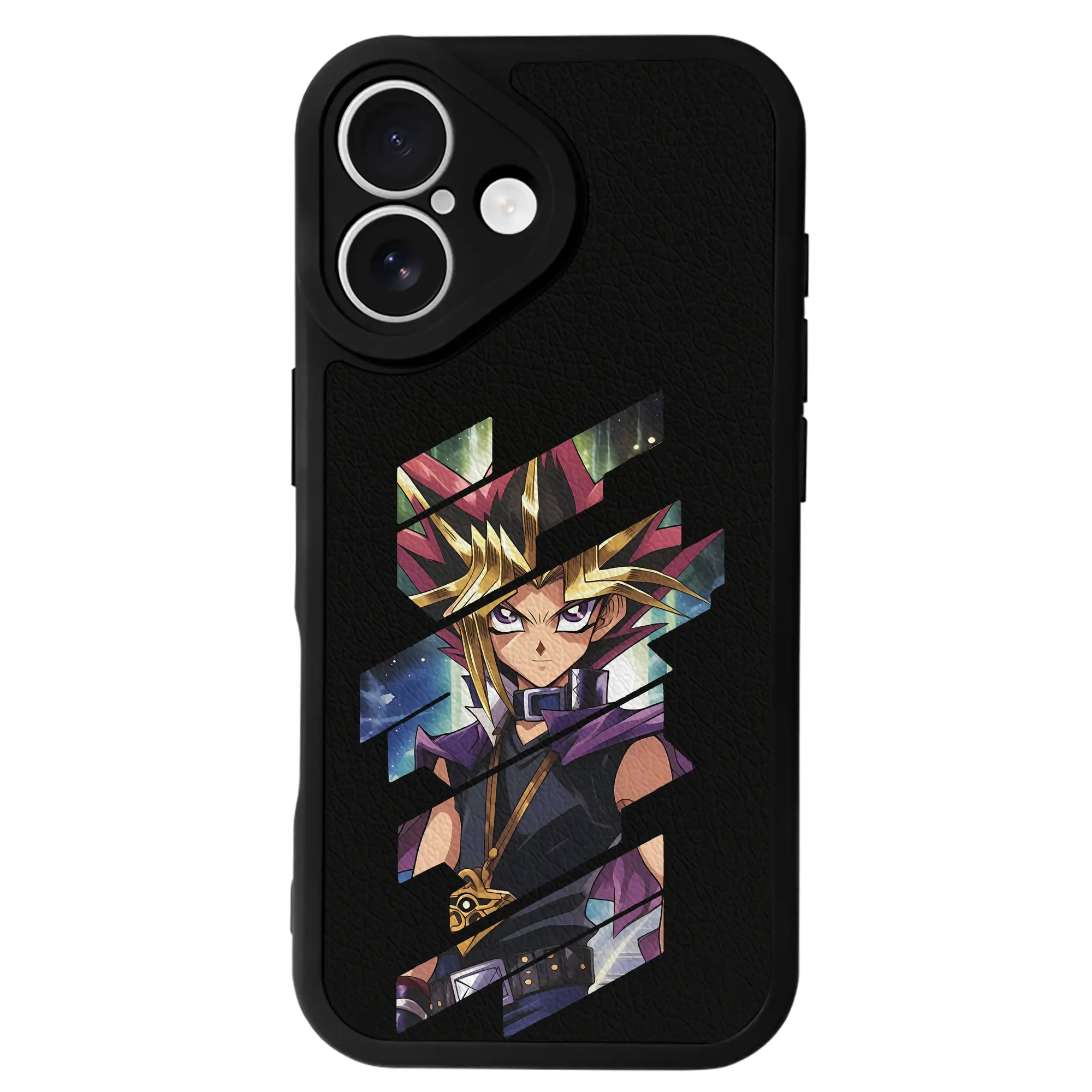 遊☆戯☆王 グッズ,武藤遊戯 - IPhone 16シリーズ対応 ・ シリコンスマホケース ・ レザー調 ・ 高精度フィット ・ 耐衝撃 ・ ワイヤレス充電対応 ・ 精密カット